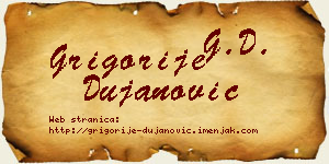 Grigorije Dujanović vizit kartica